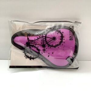 BIKEROO Gel Bike Seat Cover NEW Spin Class Narrow Padded Cushion Purple Small